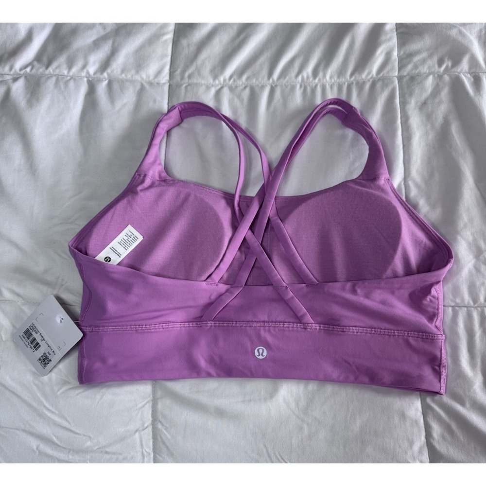New Lululemon Longline Energy Bra Size 12 Pink Yoga Workout W/ Pads NWT - Picture 4 of 8